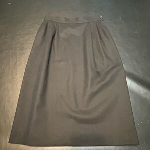 Pendleton Petite Vintage Virgin Wool Black Skirt Classic W/Pockets